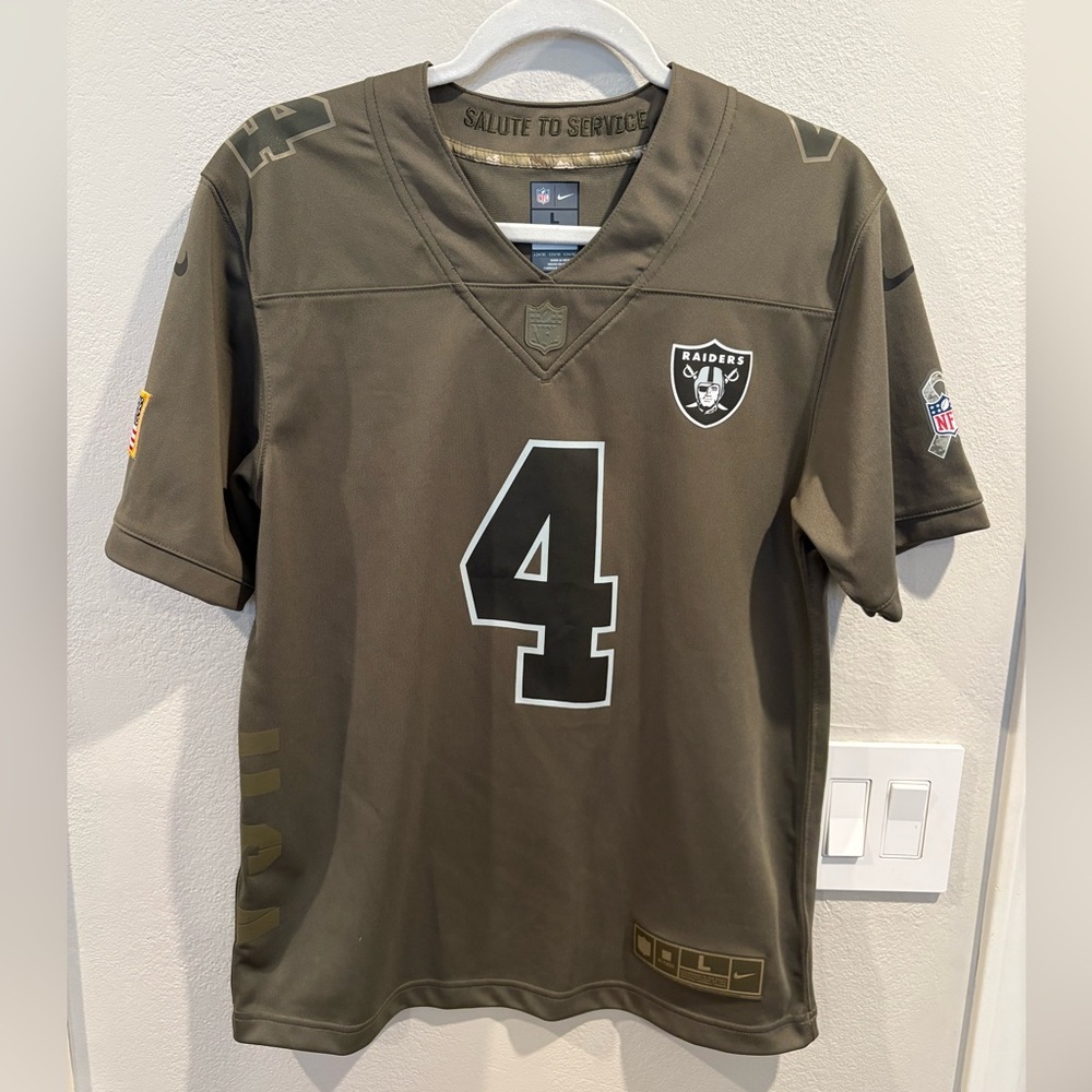 Nike Las Vegas Raiders Derek Carr Salute To Service Limited Jersey Youth Size L